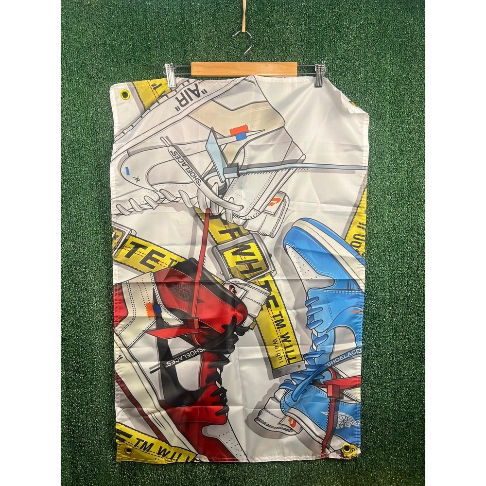 Off-White Nike Jordan 1 Sneaker Art Tapestry Banner Wall Hanging 35x23 Hypebeast
